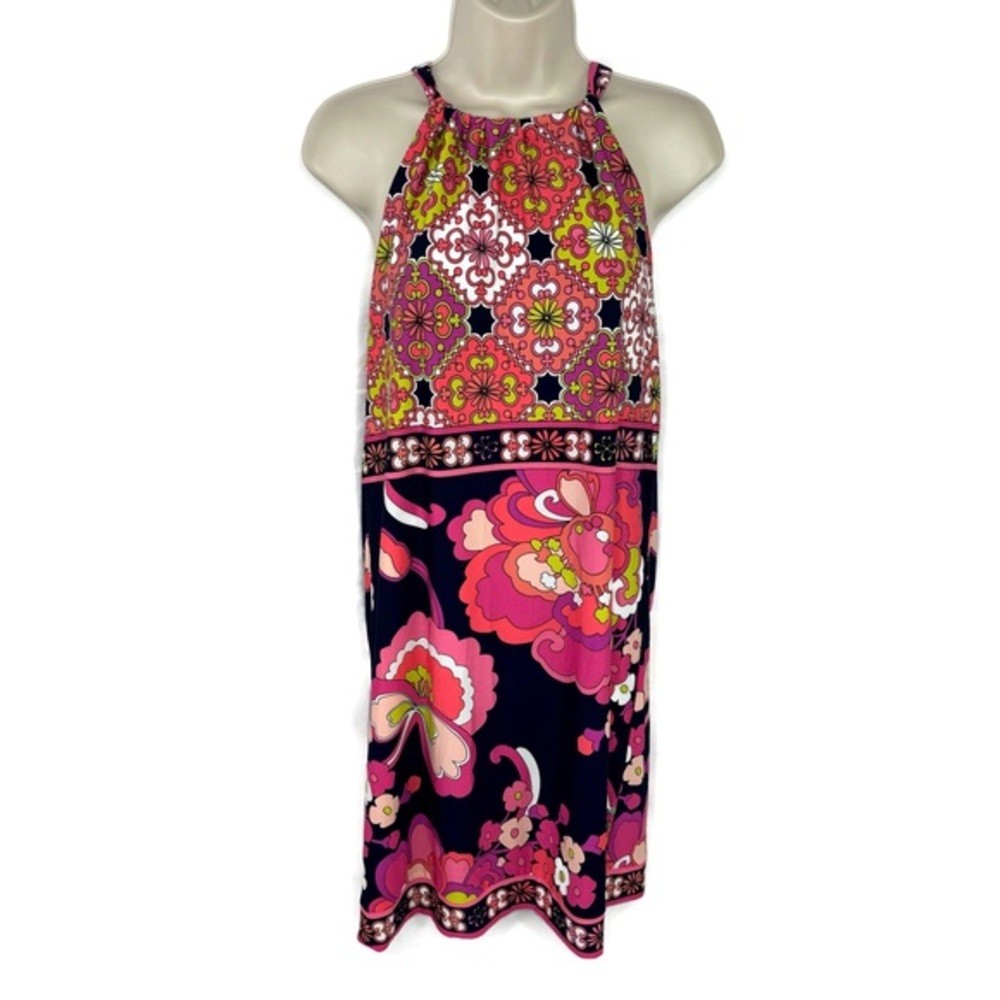 Trina Turk Boho Inspired Halter Dress Fully Lined Retro Print New With Tags 8